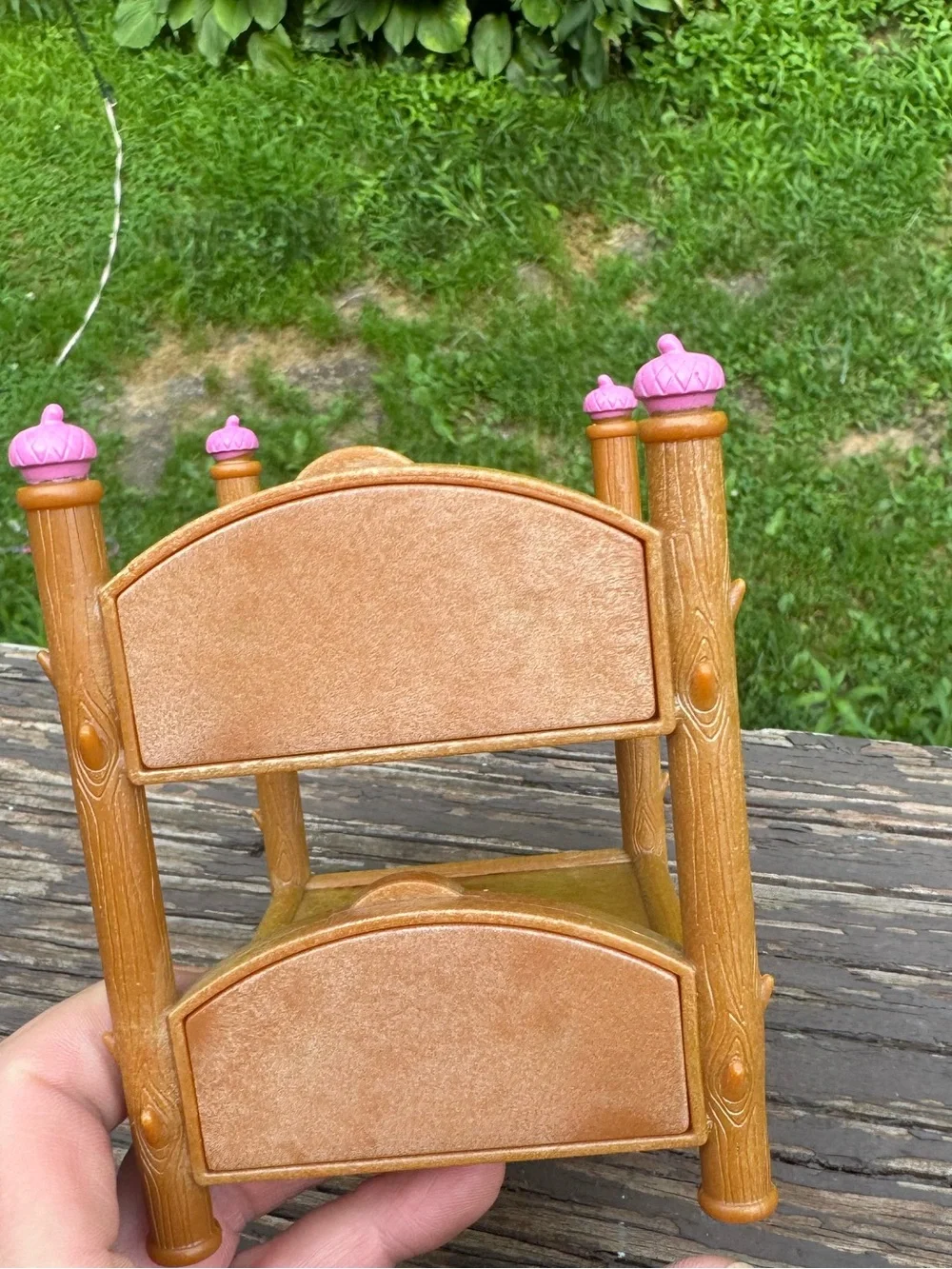 Tan Doll Bunk Shelf with Pink Accents - Kids Dolls & Accessories